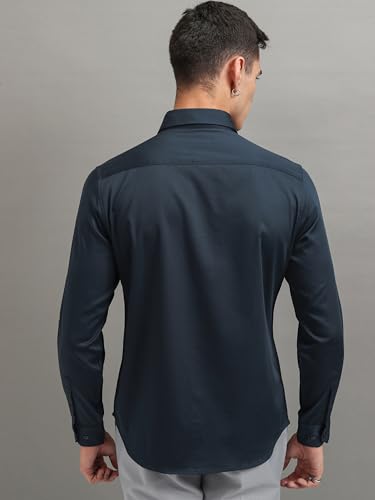 Image of Highlander Men's Slim Fit Formal Shirt | Solid Formal Shirt for Men | Comfortable Fabric | Stylish Design for Everyday Use & Office Wear