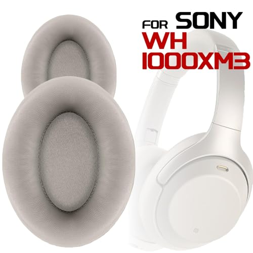 Replacement 1000XM3 Earpads para auriculares WH-1000XM3, compatibles con WH-1000XM3, almohadillas de espuma viscoelástica de cuero suave (plata) miniatura 4
