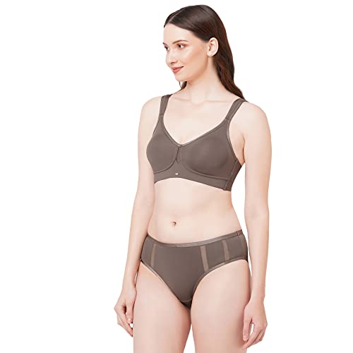 Image of SOIE Women Full Coverage Minimiser Bra with High Waist Brief Set
