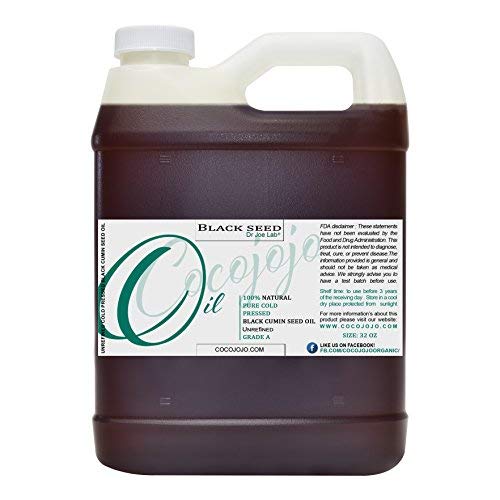 Cocojojo Óleo de Cominho Preto 946 mL, Prensado a Frio e Não Refinado