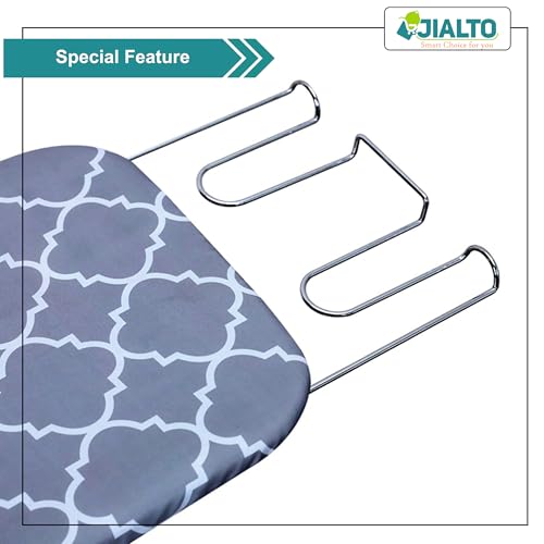 Image of JIALTO Vertical Ironing Board with 16 mm Metal Bracket, Adjustable Height Stand, Pure Cotton Cloth Cover, Foldable Iron Board for Home (Black and White, A0-1 - 111 L X 30 W CM)