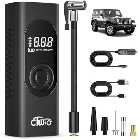 Tire Inflator Portable Air Compressor - 180PSI Cordless Air Pump 20000mAh Power, 3X Fast Inflation, Accurate LCD Pressure Display for Car, Bike, Motorcycle Tires & Balls (Black) Cover