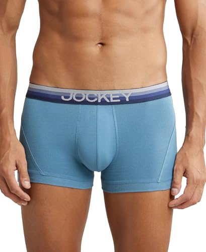 Image of Jockey US20 Men's Super Combed Cotton Elastane Stretch Solid Trunk with Ultrasoft Waistband