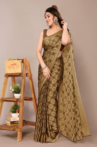 Image of MIRCHI FASHION Women Saree Chiffon Flower Print | Breathable Lightweight Sari for Office and Daily Use with Unstitched Blouse Piece (Available in 30 Styles)