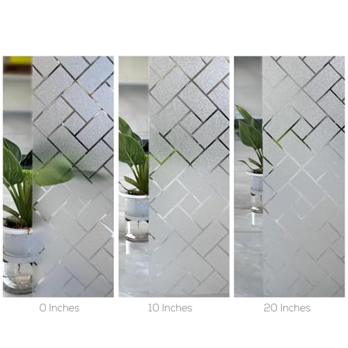 Image of Coavas Frosted Window Privacy Film Day & Night Static Cling 17.5 inchx78.7 inch