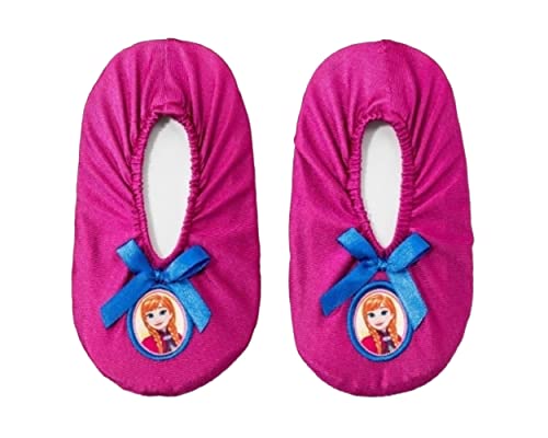 Disney Collection Toddler Girls Movie Frozen Anna & Elsa Slippers - (Fuchsia Anna, 3T-4T) - image 1