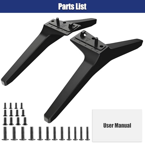 Image of TV Stand for LG TV Replacement Base Legs for 49 50 55 Inch LG TV 55UK6500 55UJ6540 55UM7300 55UN6900 55LJ5500UA 49UJ6300 49UK6300 49UM7300 49UN6900 50UK6300 50UK6500 50UM7300 50UN6900 with Screws