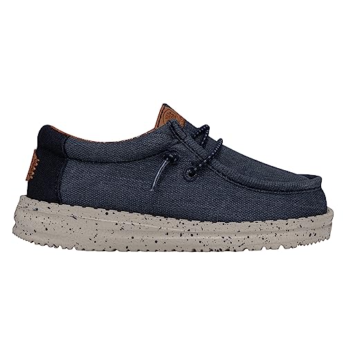 Image of HEYDUDE Wally Toddler Washed Canvas | Boy's Loafers | Boy's Slip On Shoes | Comfortable & Light Weight