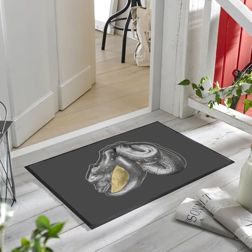 Paillasson noir python tapis serpent biologie entrée chic 75x50 - 6