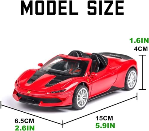 Image of 1:32 Ferrari J50 Alloy Metal Diecast Car Model Pullback Toy Car with Openable Doors & Light, Music for Gift,Party Decorations Toy (Color As Per Available) (Black)