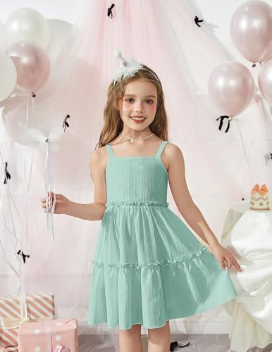Arshiner Girls Spaghetti Strap Dress Toddler Summer Dresses Kids Beach Casual Sundresses with Pockets for 1-7t - Image 5