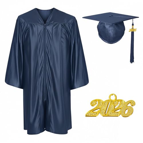 Image of Shiny Preschool Kindergarten Graduation Cap Gown Set for Kids With 2026 2025 Tassel Charm