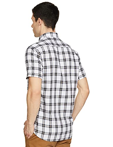 Image of Arrow Men's Slim Fit Sports White Checked Shirt