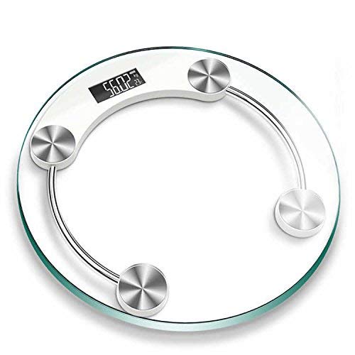 VM Shopping Mall Digital Glass Weighing Machine Round Personal, Body Fitness Weighing Scale, Digital Weighing Scale for Body Weight (8mm), Multicolor