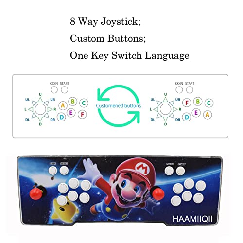 Haamiiqii Pandora Box 50S Arcade Game Console Machine - 20000 Games Installed, Wifi Version, 1920X1080P, 3D Games, Search/Save/Hide/Pause/Download Games, 1-4 Players Online Game, Favorite/Recent List #TOP3