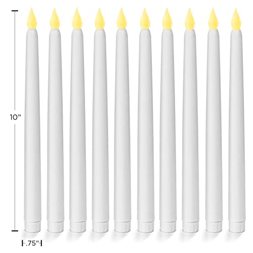 Lamplust Flickering Flameless Candles Taper Candles Battery Operated, 10 Inch White Candle, Set Of 4 Floating Candle Remote With Timer Led Lights Home Decor Tall Candle #TOP1