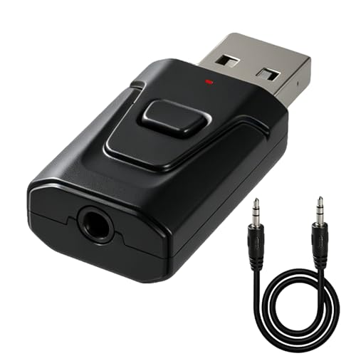 Adaptateur Bluetooth USB 5.0 pour TV Émetteur et Récepteur 2 en 1 Audio USB Bluetooth Transmetteur avec Jack 3,5 mm pour PC Chaîne Voiture Hi-FI Microphone...