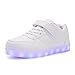 Voovix Unisex-Kinder Licht Schuhe mit Fernbedienung Led Leuchtende Blinkende Low-top Sneaker USB Aufladen Shoes für Mädchen und Jungen(Weiß,EU36/CN36)