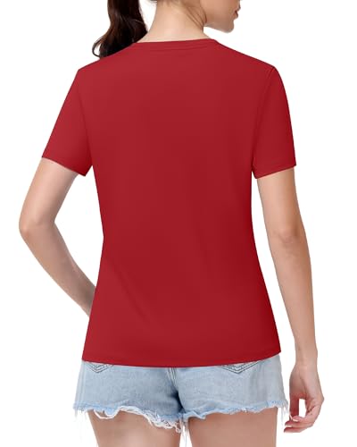 Image of Runhit Womens Workout Tops Short Sleeve UPF 50+ Athletic Sun Shirts Quick Dry V Neck T-Shirt Moisture Wicking Gym Hiking Tee