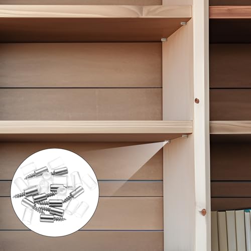 70 STK Regalbodenträger, Ø7.5mm Einlegeboden Halter, Selbstschneidende Schrauben Regalböden Regalbodenhalter für Einlegeböden mit Anti Rutsch Abdeckung für Schrank Bücherregal Kleiderschrank Möbel