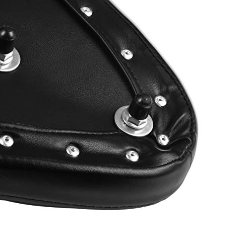 Tuincyn Motorcycle Black Solo Seat Leather Cushion Springs Mount Bracket Set For Cruiser Bobber Chopper Harley Honda Yamaha Suzuki Kawasaki #TOP4