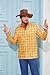 Woody Shirt Men's Plaid Button Down Long Sleeve Work Casual Shirt S Yellow
