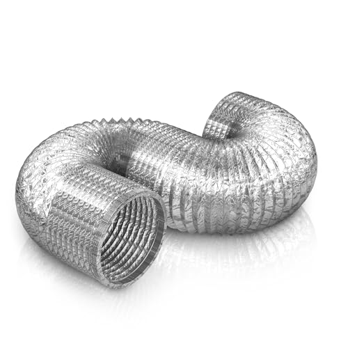Dryer Vent Hose 10 Inch 6.5FT Aluminum Foil Flexible Ducting Heavy-Duty HVAC Ventilation Duct for Kitchen Exhaust Grow Tent Bathroom Ventilation
