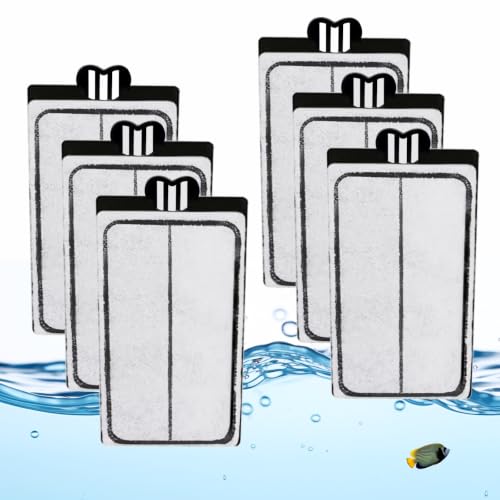 Image of GOZILLA 6 Pack Auqarium Filter Cartridges, 3-Layer Auqarium Filters Replacement Plates, Turtle Tank Filter Sponges with Activated Carbon, Suitable for 5W 105GPH Low-Water Filters.