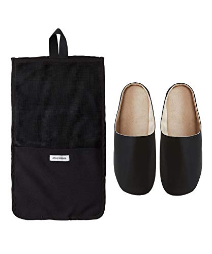 b2c プレーンステッチ トラベラー 抗菌&防臭 M (ブラック)|スリッパ バブーシュ 携帯用スリッパ 携帯 折りたたみ レディース メンズ おしゃれ サラサデザイン