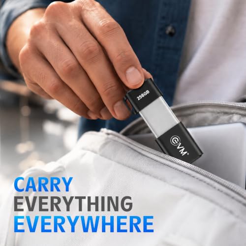 Image of EVM EnXO 256GB OTG Flash Drive USB 3.2 Gen 1 | Versatile Dual USB Type-C & Type-A Connectors | Rapid 120MB /s Read| Smartphone Laptop Tablet Smart TV | Plug & Play | 10 Years Warranty (ENXO /256GB)
