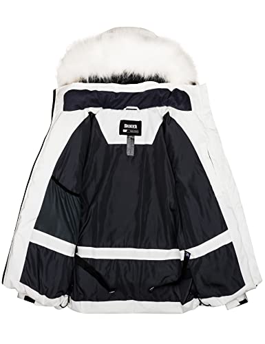 Skieer Women's Mountain Skiing Jacket Waterproof Snow Coat Outdoor Windbreaker(White,Medium) - Image 4
