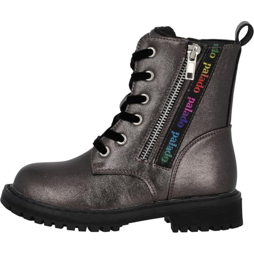 Ankle Boots Girls Kids Setana G - Fashionable Boots Made of Robust Imitation Leather - Lightly Lined for Comfortable Wearing and Stylish Autumn and Winter Looks, Dark silver, 3 Big Kid2