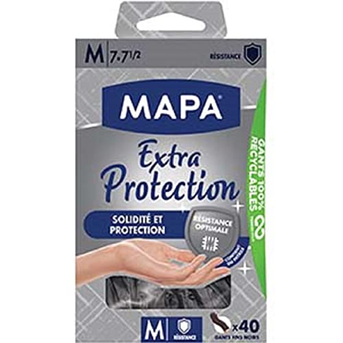 Gants fins en vitrile recyclables MAPA taille M noir protection
