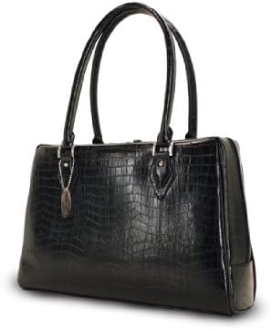 1896427 MILANO LAPTOP BRIEFCASE - BLACK FAUX-CROC MATERIAL - HOLDS 17.3 PC OR 17 MAC SCR