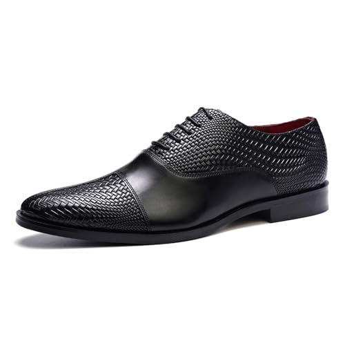 Carlos Santana Arlo Cap-Toe Oxford for Men | Full Grain Calfskin Leather | Slip Resistance | Rubber Outsole | Ortholite Leather Footbed | Full Leather Lining | Waxed Shoe Laces