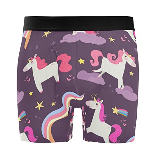 Calzoncillos bóxer para hombre elásticos pack de 2 ropa interior cómoda unicornio estrella