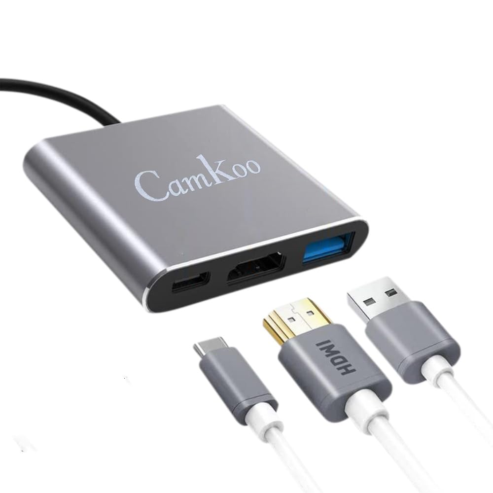 USB C to HDMI, USB C, USB3.0 Adapter, Triple Display Adapter USB C Adapter USB C Hub with HDMI, USB C, USB3.0 Docking Station 4K @60hz for Laptops HP Dell Surface Lenovo Thinkpad Chromebook