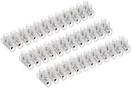 uxcell Terminal Strip Screw Terminal Barrier Block 3A 12 Position Dual Row Type U Wire Connector 3pcs