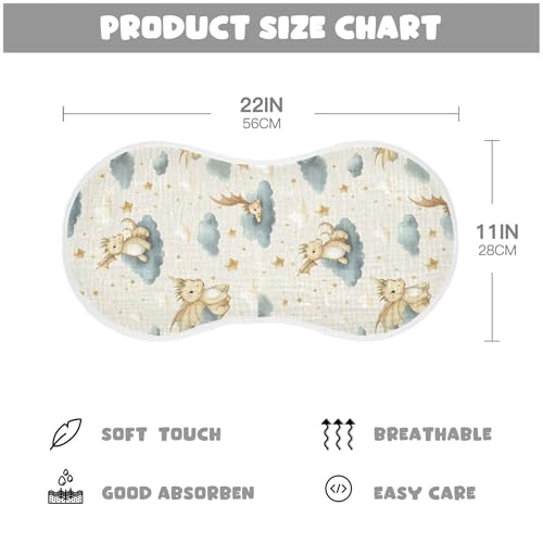 xigua Cute Dragon Baby Burp Cloths for Newborn Boys and Girls 4 Pack, Soft & Absorbent Cotton Baby Burp Cloth, Baby Washcloths, Newborn Towel, Burp Rags4