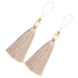 Pompons décoratifs pour rideaux : fabriqués en polyester de haute qualité, très soyeux et souple, tricotés à la main et résistants, ces pompons décoratifs muraux sont parfaits pour la décoration