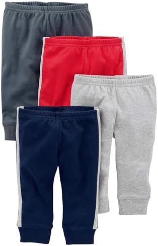 Simple Joys by Carter's Unisex Babies' Cotton Pants, Pack of 4