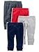 Simple Joys by Carter's Baby Boys 4-Pack Pant, Grey/Blue/Red Side Stripe, 18 Months