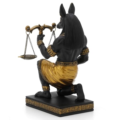Estatua Resina Dios Anubis Egipcio 7.25 Inch Negro Dorado miniatura 6