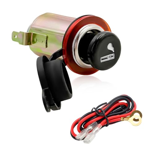 Image of Yourkar Car Cigarette Lighter, DC 12V Auto Cigarette Lighter Socket Plug Element, Cigarette Lighter with Cable for Most Cars, Trucks, Trailers, RVs, Boats, Universal Car Accessories (Colorful, Large)