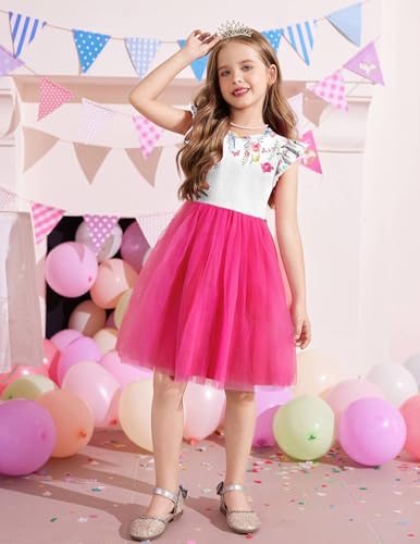 Image of Arshiner Toddler Tutu Dress Little Girls Fluffy Summer Dresses Casual Party Tulle Sundress for Kids 2-6Y