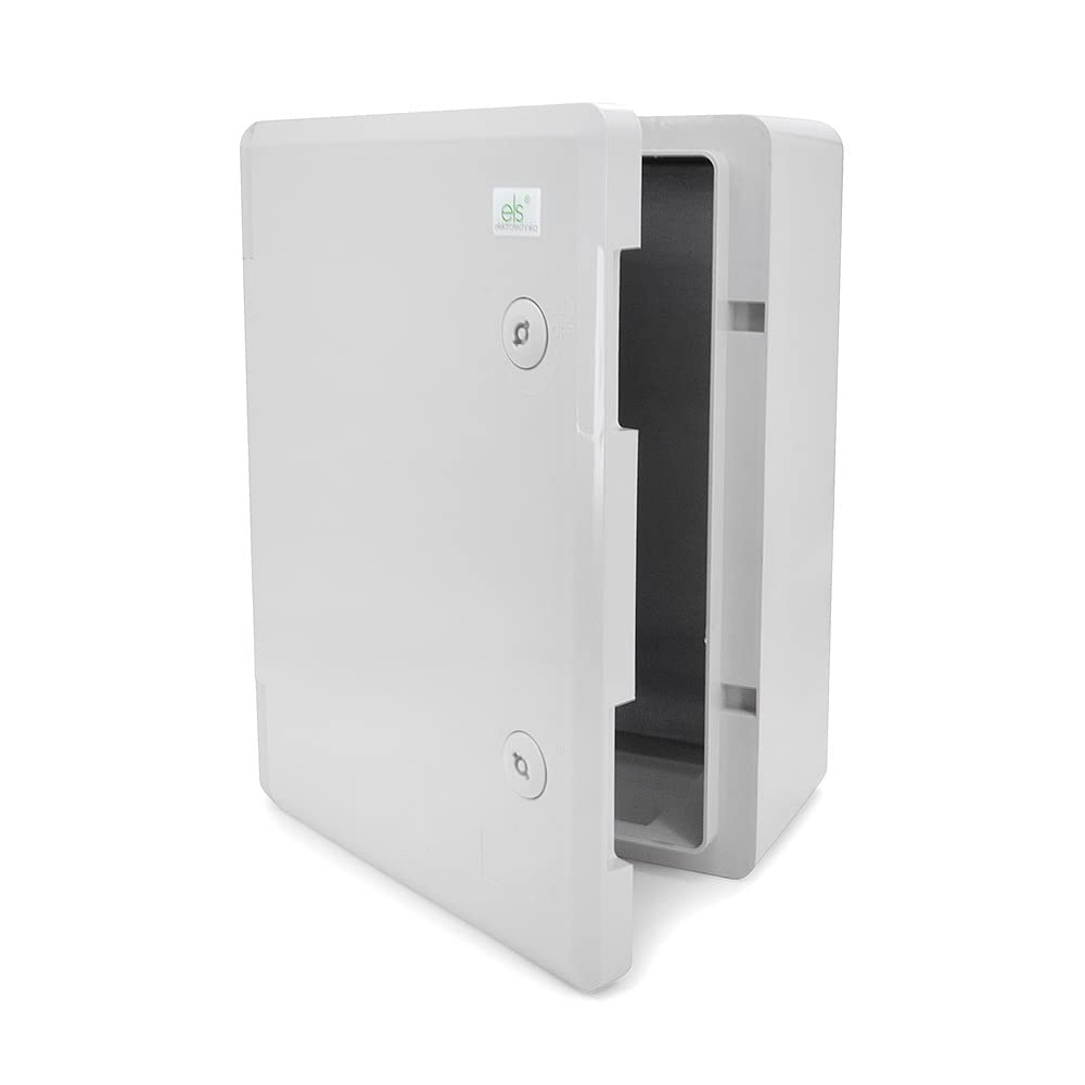 ELS Elektrotechnika Armoire de commande industrielle IP65 - Plaque de montage galvanisée - Verrouillage - Porte avec joint sur tout le pourtour - Boîtier mural - Boîtier vide en plastique ABS - 320 x