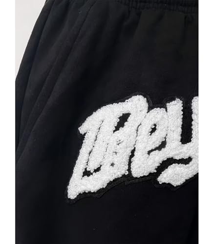 INVACHI Men's Letters Embroidery Shorts Casual Elastic Waist Drawstring for Men Corduroy Shorts Men4