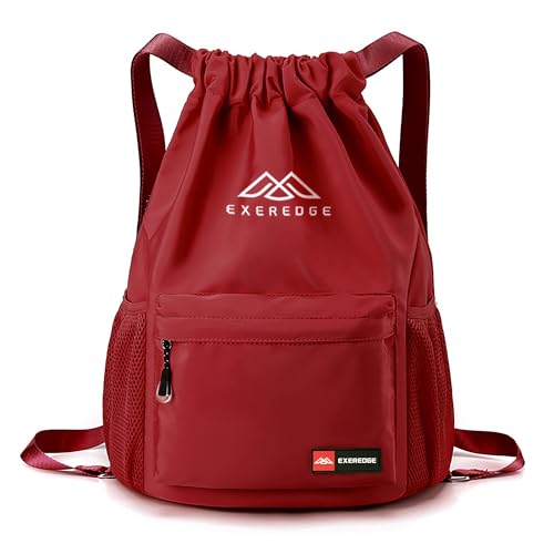 Drawstring Backpack for Women Men Sport Gym Bag Water Resistant B...