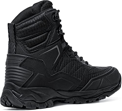 Cqr Men's Military Tactical Boots, Lightweight 6 Inches Combat Boots, Durable Edc Outdoor Work Boots, Blockade 6 - Ripstop Black, 10.5 #TOP2