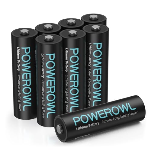 POWEROWL AA Batterie 1.5V 8 Stück Lithium Batterien AA Nicht wiederaufladbare